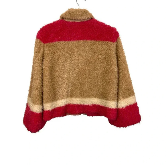 Anthropologie Sherpa pink/tan teddy jacket XS - Picture 5 of 15